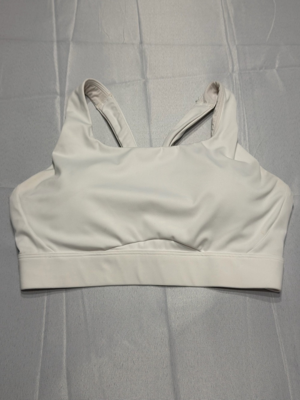 Athleta White Sports Bra Scoop Neck Mesh Lining Size Small
